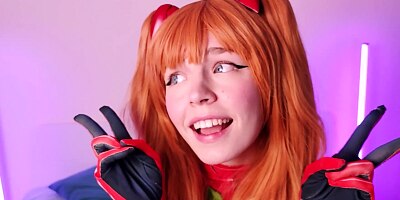 Asuka Langley sucks a fat cock